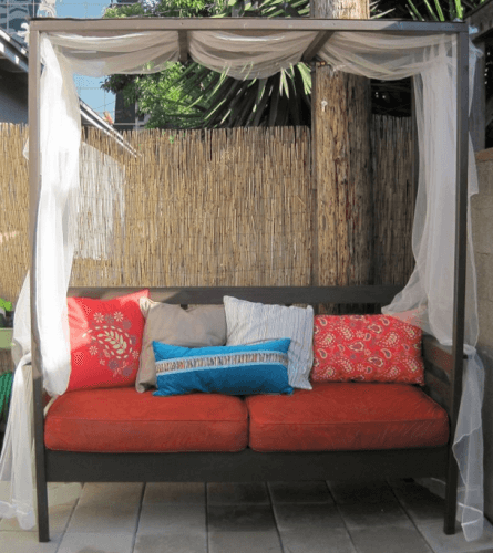 Simple DIY Outdoor Beds diy outdoor daybed with canopy