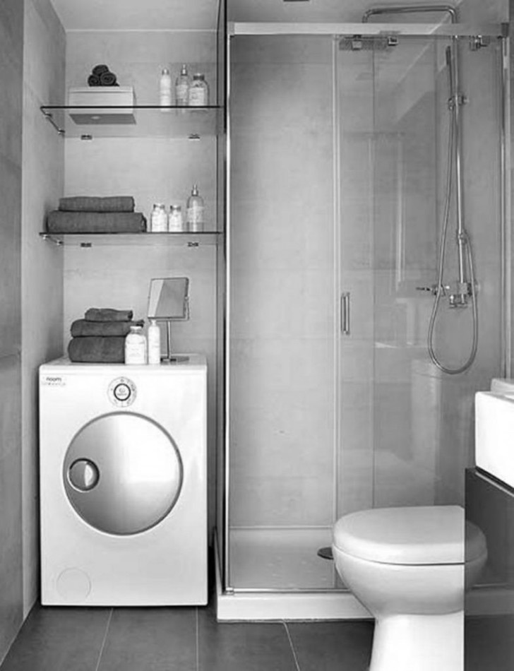 Basement Laundry Room Ideas - Monochromatic and Compact Laundry Room