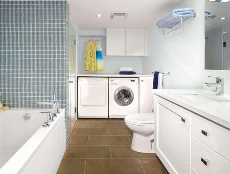 Basement Laundry Room Ideas - Connected to Basement Bathroom