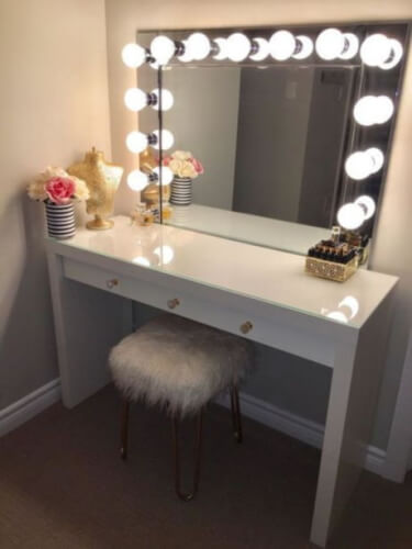 diy vanity mirror with lights