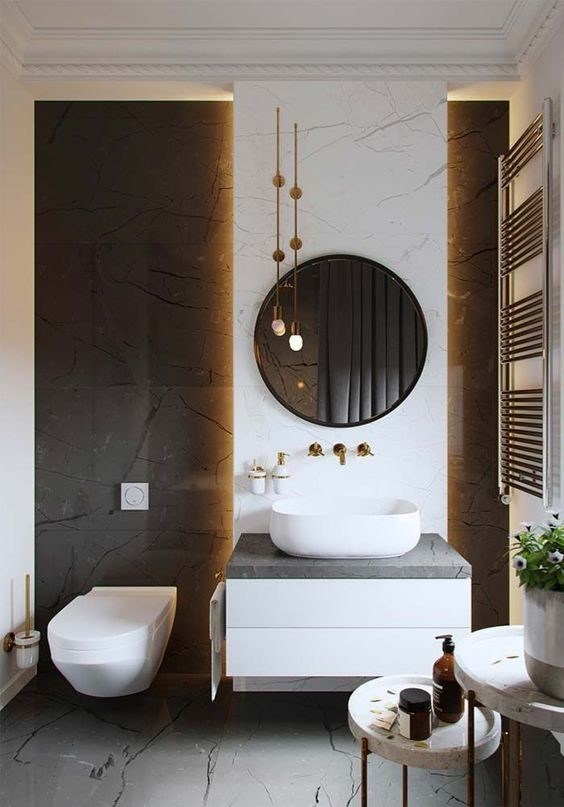 Chic Small Bathroom Ideas - The Touch of White Marble