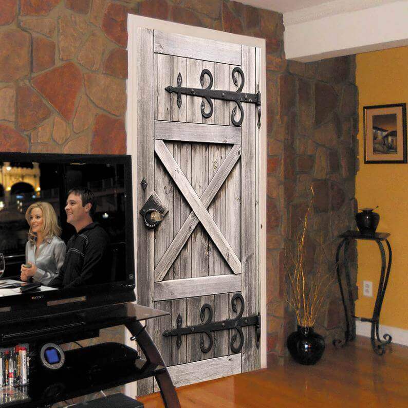 Barn Door Ideas for Living Room Barn Door with Ornaments