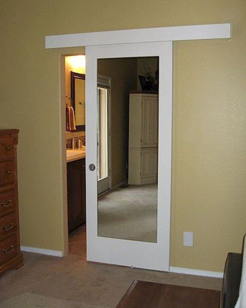 Bathroom Door Ideas for Small Spaces Mirror Sliding Door