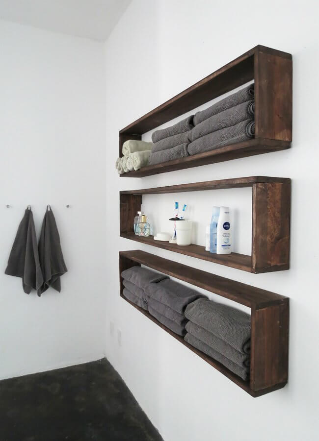 Bathroom Storage Ideas Small Spaces Space-Saving Floating Wall Shelves
