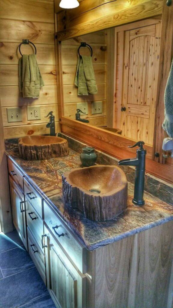 Best Looking Small Rustic Bathroom Ideas Concrete Log Sink You Can’t Find Anywhere Else