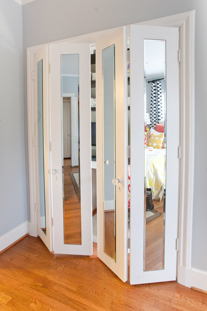 Bi Fold Closet Door Ideas Folding Closet Mirror Door