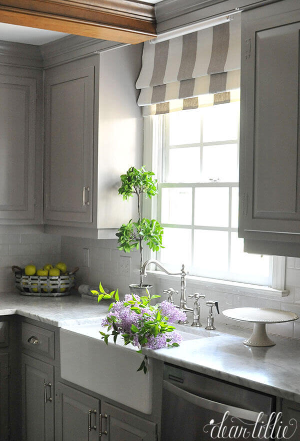 Boho Kitchen Window Ideas Kitchen Window with Gray Curtains 2