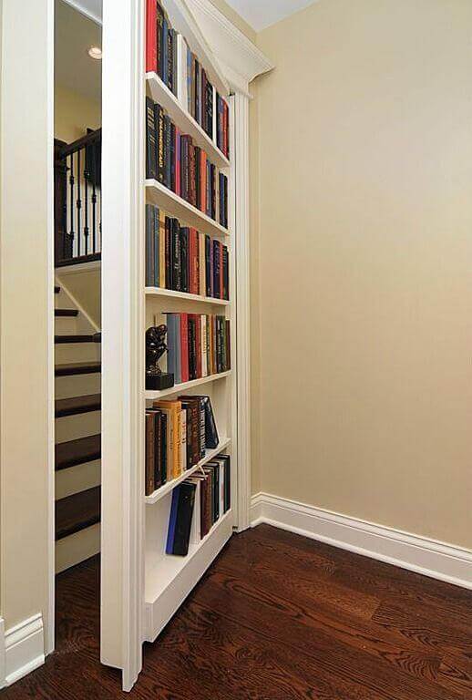 Bookshelf with Hidden Door Ideas Behind the Bookshelf