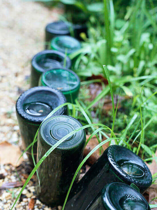 Cheap Lawn Edging Ideas Used Glass Bottles