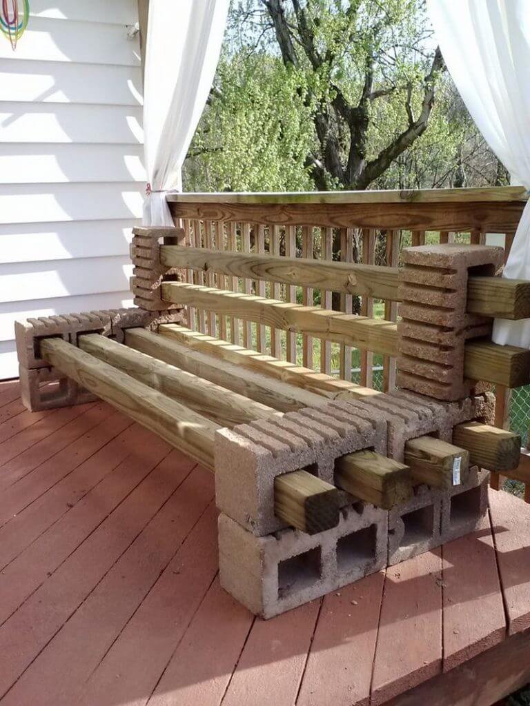 Cinder Block Garden cinder block outdoor furniture DIY Cinder Block Outdoor Bench