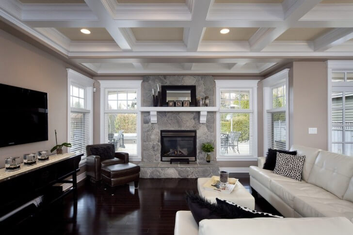 Coffered Ceiling Images Modern White and Gray