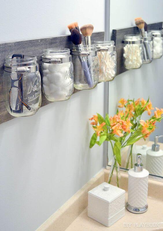 Creative Bathroom Storage Ideas Mason Jar Bathroom Organization