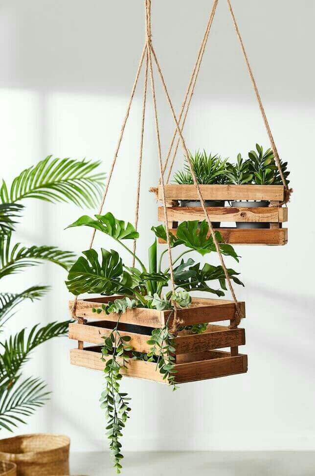 DIY Hanging Planters for Decks Wooden Hanging Planters