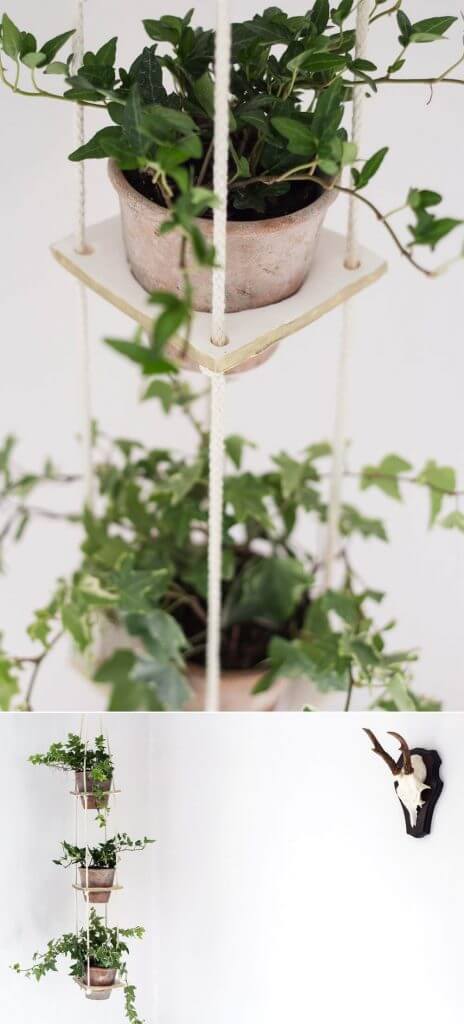 DIY Hanging Planters how to make a hanging basket of flowers Stacked Hanging Planters
