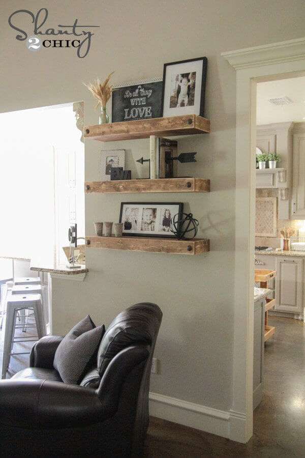 Floating Shelf Ideas Living Room Floating Shelves with Clavos
