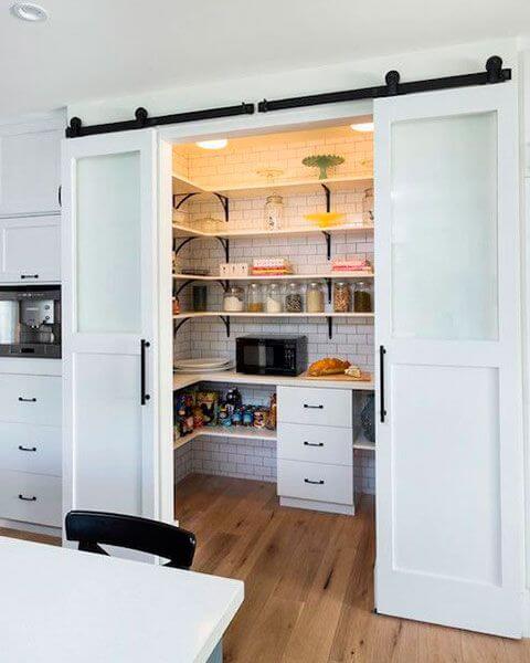Glass Pantry Door Ideas Walk-In Pantries Kitchen