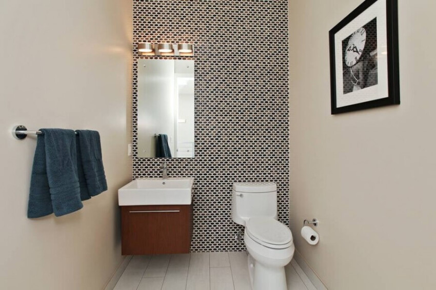 Half Bathroom Ideas for Small Bathrooms Add Wall Pattern