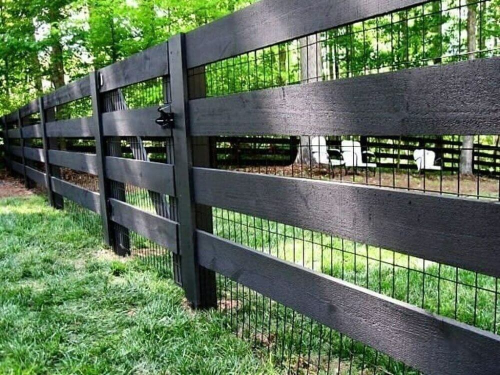 Horizontal Wooden Fence Ideas Wire and Wood