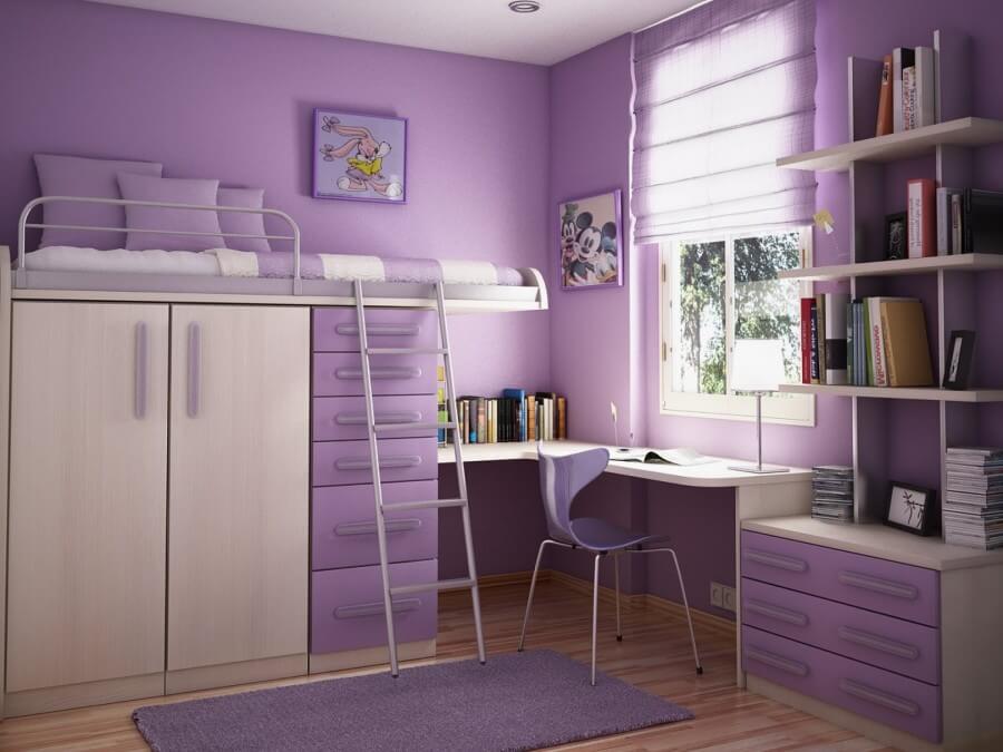 L Shaped Bunk Beds for Kids Purple Bunk Beds for Your Teenage Girls