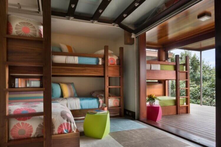 L Shaped Bunk Beds with Extra Loft Bunk beds on the inside and outside