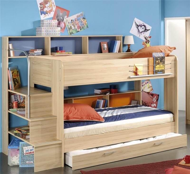 L Shaped Bunk Beds with Slide Boys Room Bunk Beds
