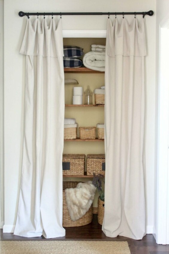 Laundry Closet Door Ideas Fabric Curtains