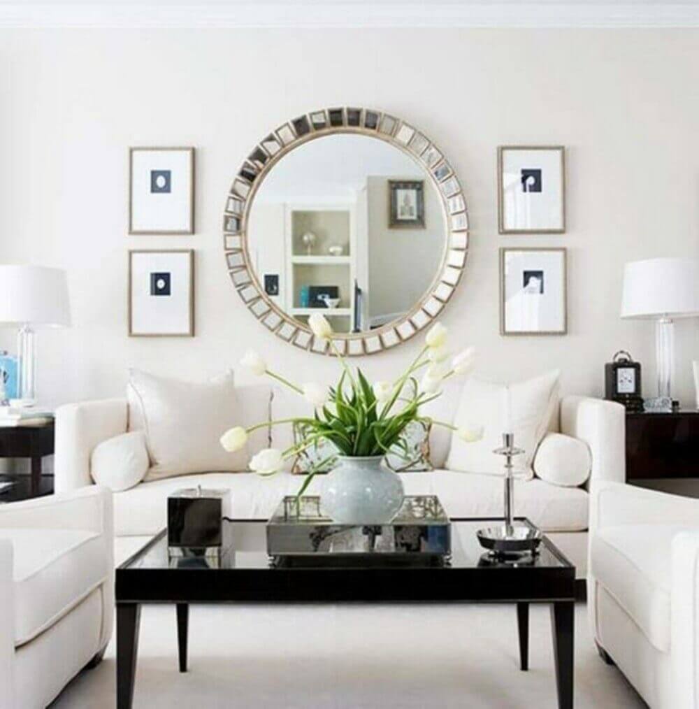 Living Room Wall Decor with Letters and Mirrors Mirror on the Wall