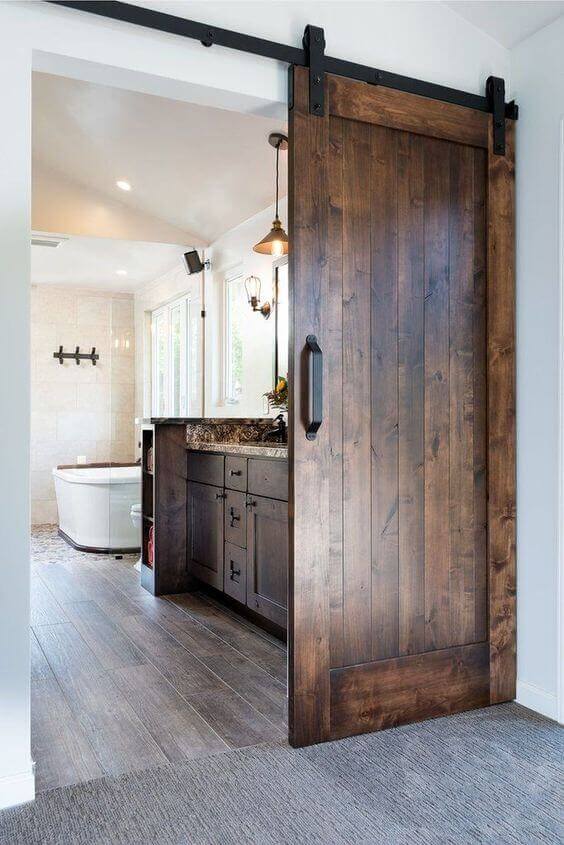 Master Bathroom Door Ideas Adorable Glossy Rustic Barn Door