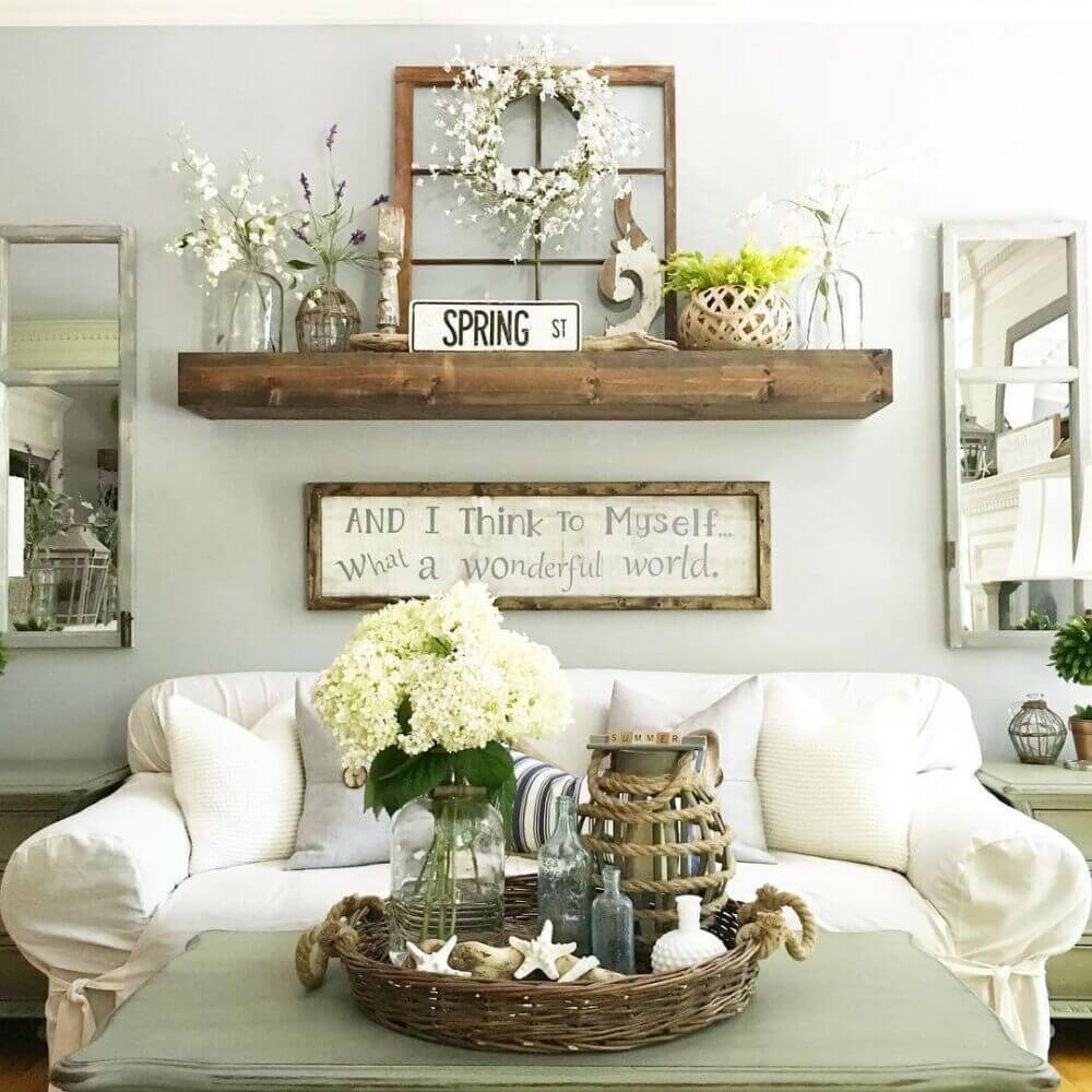 Modern Farmhouse Living Room Wall Decor Rustic and Natural