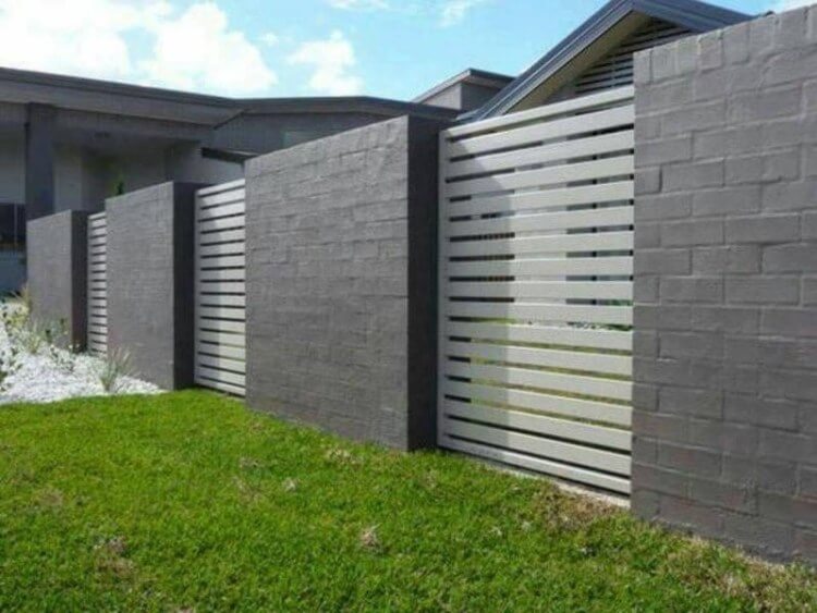 Privacy Fence Ideas for Front Yard Brick and Metal
