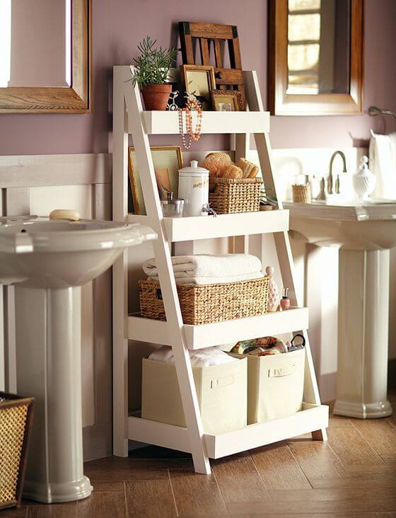Small Bathroom Storage Ideas Towel Adorable Ladder Shelf, Anyone