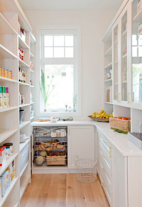 Small Pantry Shelving Ideas Pantry with Shelving on Two Sides