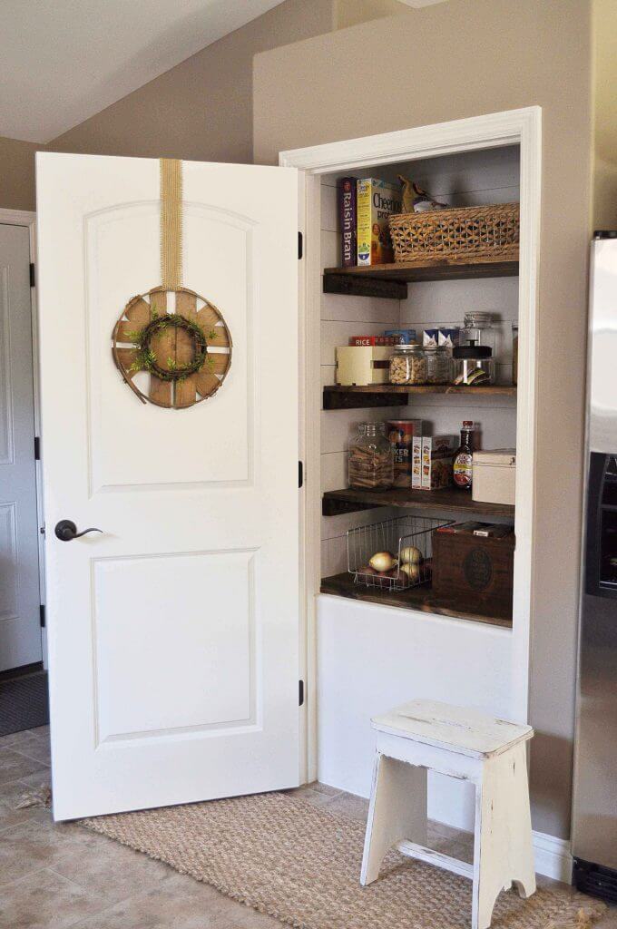 Walk-in Pantry Shelving Ideas Farmhouse Pantry with Cabinet-like Shelving