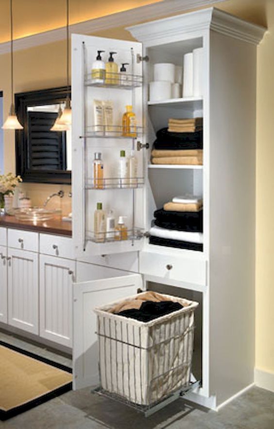 White Bathroom Cabinet Ideas High Cabinet for Extra Storage