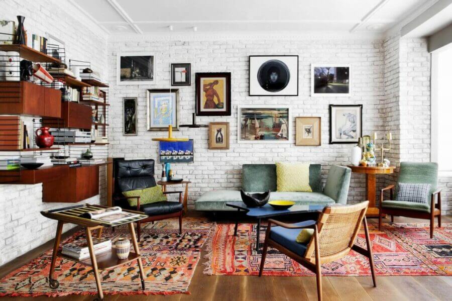 White Brick Wall Living Room Ideas