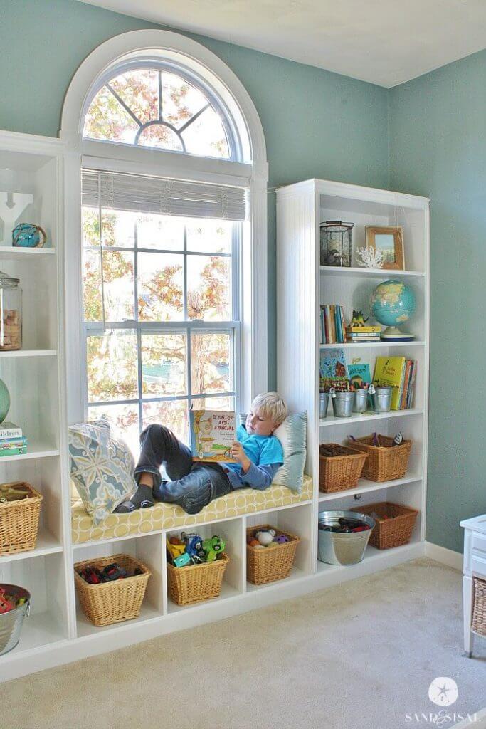 Window Seat Ideas Bedroom Boy DIY Window Seat with Bookshelves 2