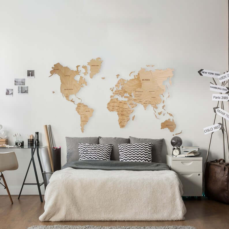 Above Your Bed Decor Above Bed Art World Map
