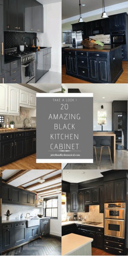 Amazing Black Kitchen Cabinet
