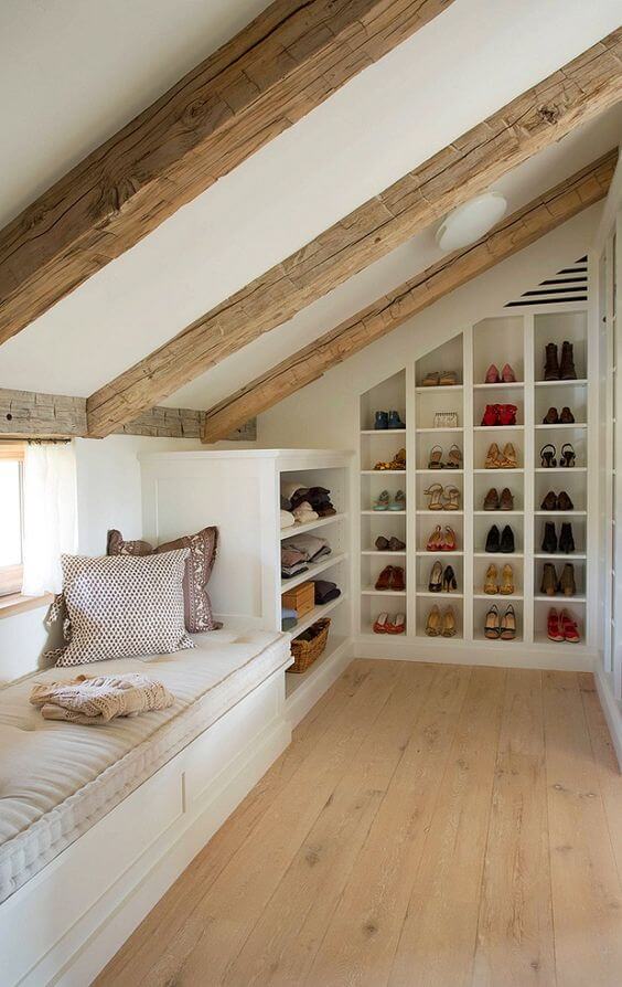 Attic Space Storage Ideas Relaxing Spot with Storage