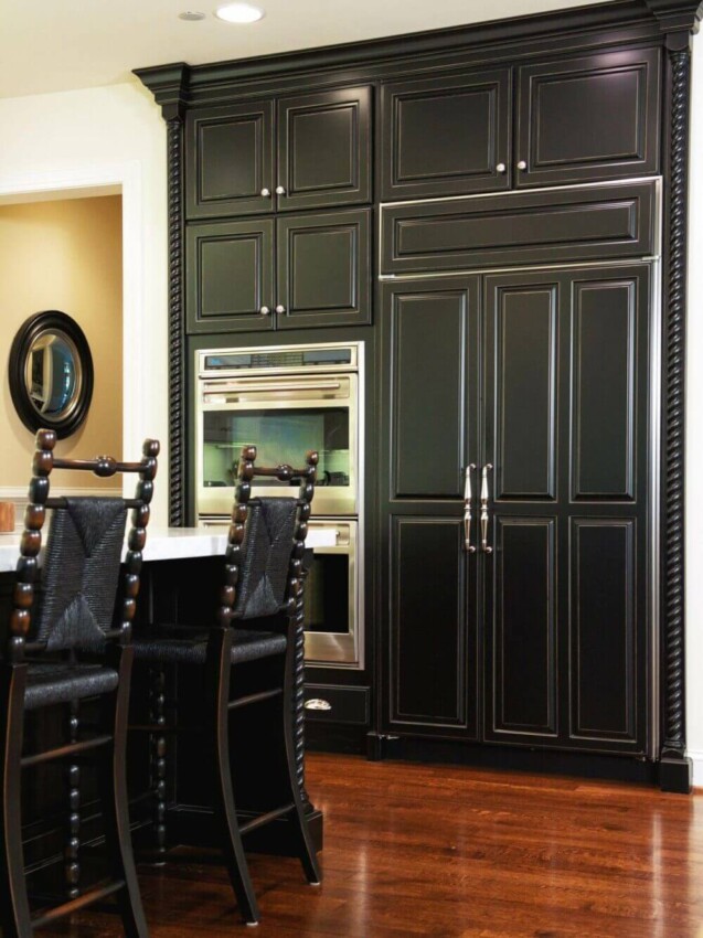 Black Kitchen Cabinet Ideas Wall-sized Cabinet