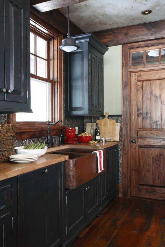 Black Kitchen Cabinet Pictures Complements the Kitchen