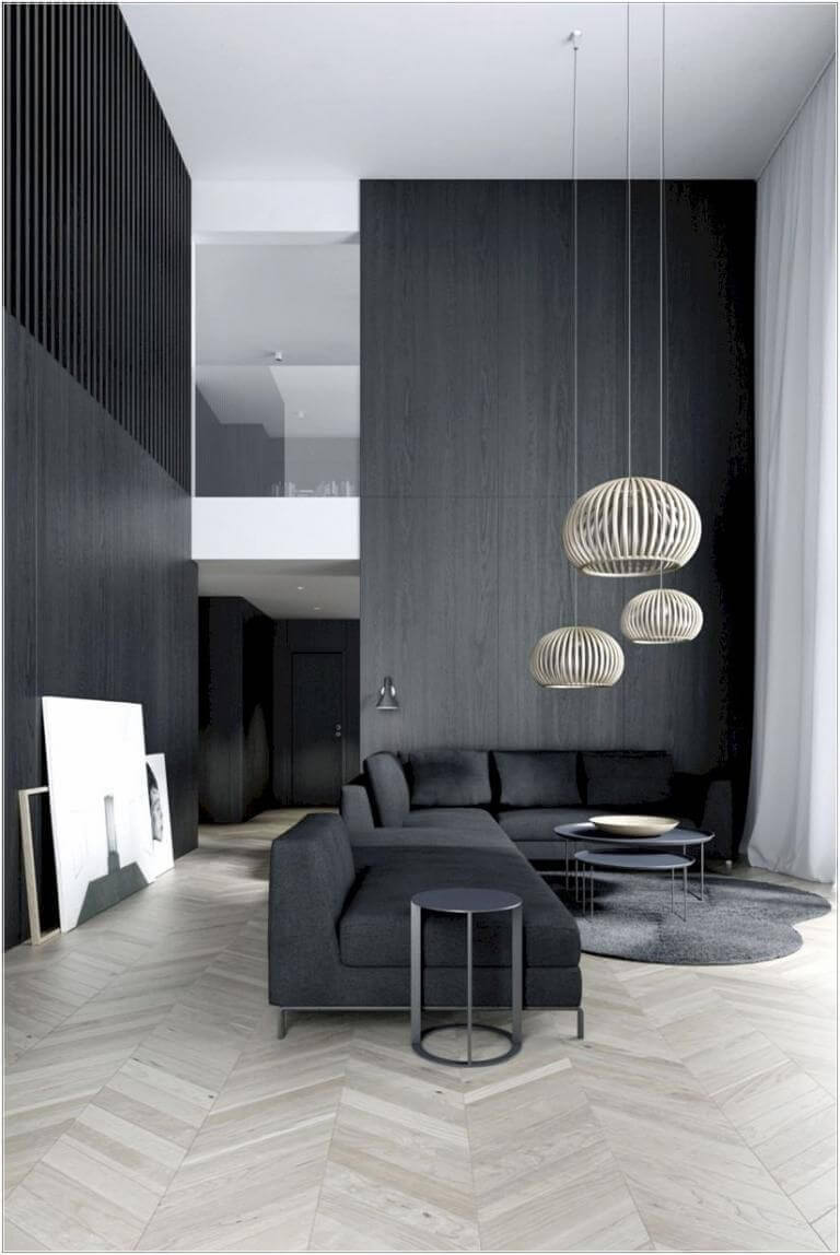 Black Living Room Ideas Minimalist Going Elegant with Black
