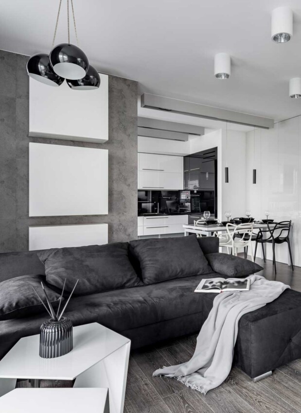 Black and White Living Room Ideas Black, Grey, White