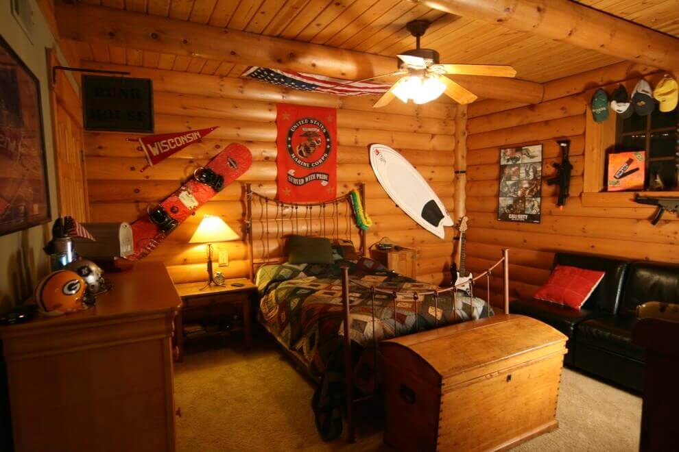 Boy Bedroom Ideas Decor Boy’s Log Cabin Bedroom