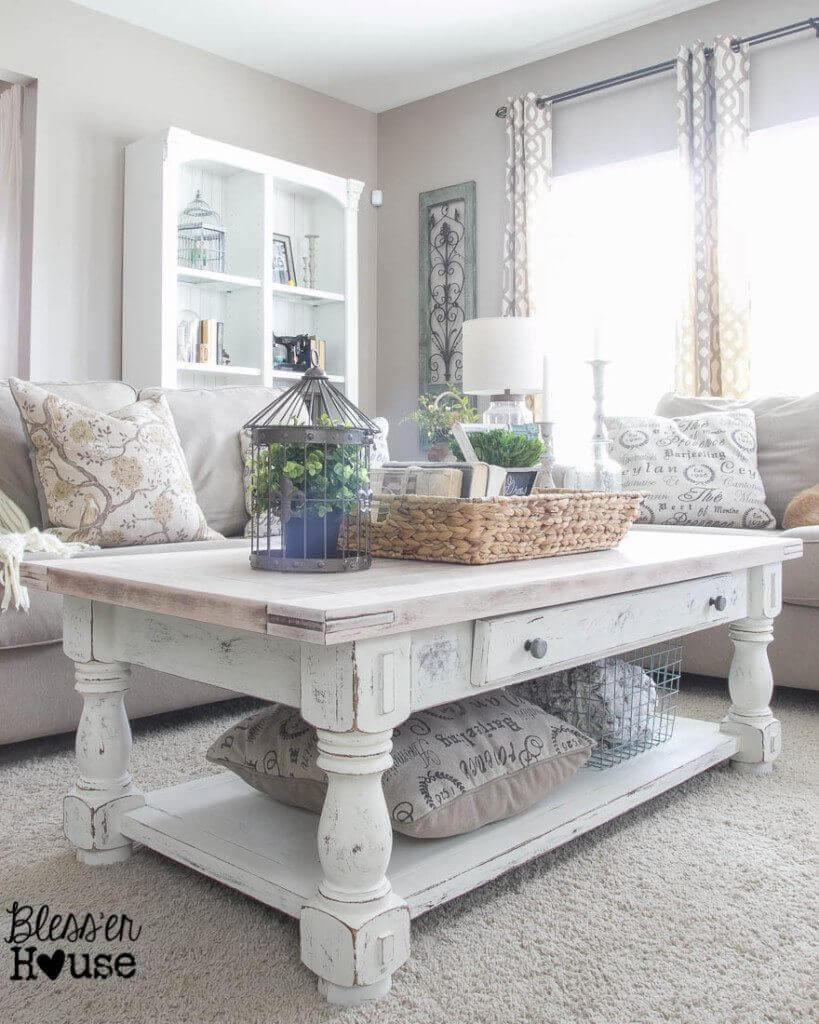 Coffee Table Makeover Ideas White Lime Finished Coffee Table
