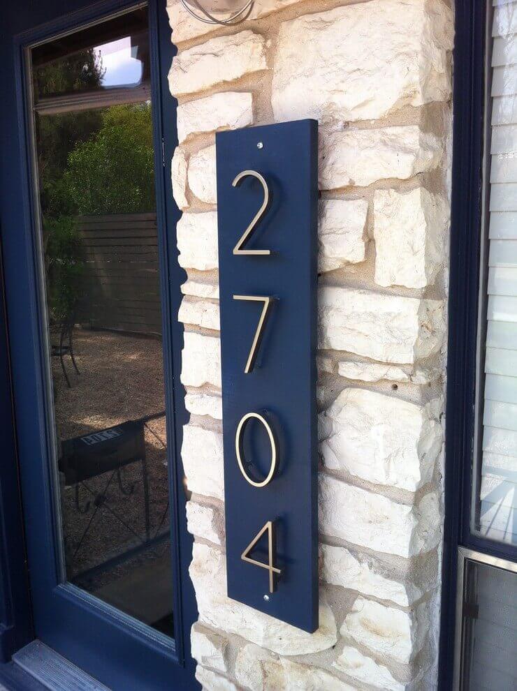Cool House Number Ideas Navy Blue