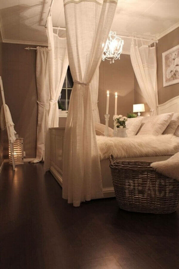 Dark Romantic Bedroom Ideas Covered with Curtains