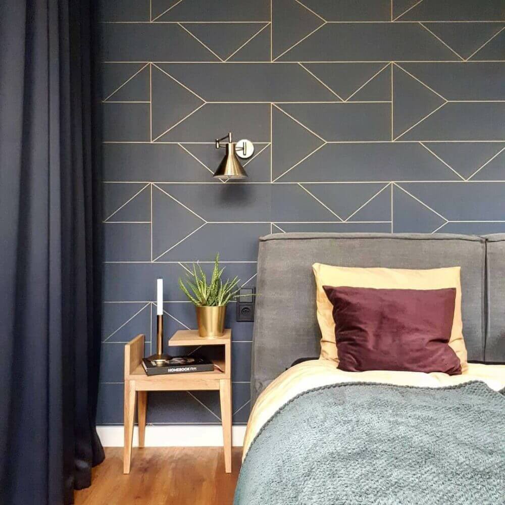Elegant Bedroom Wall Decor Geometric Shapes