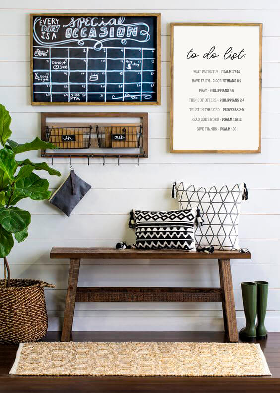 Entryway Bench Ideas DIY Simple Bench with To-Do List