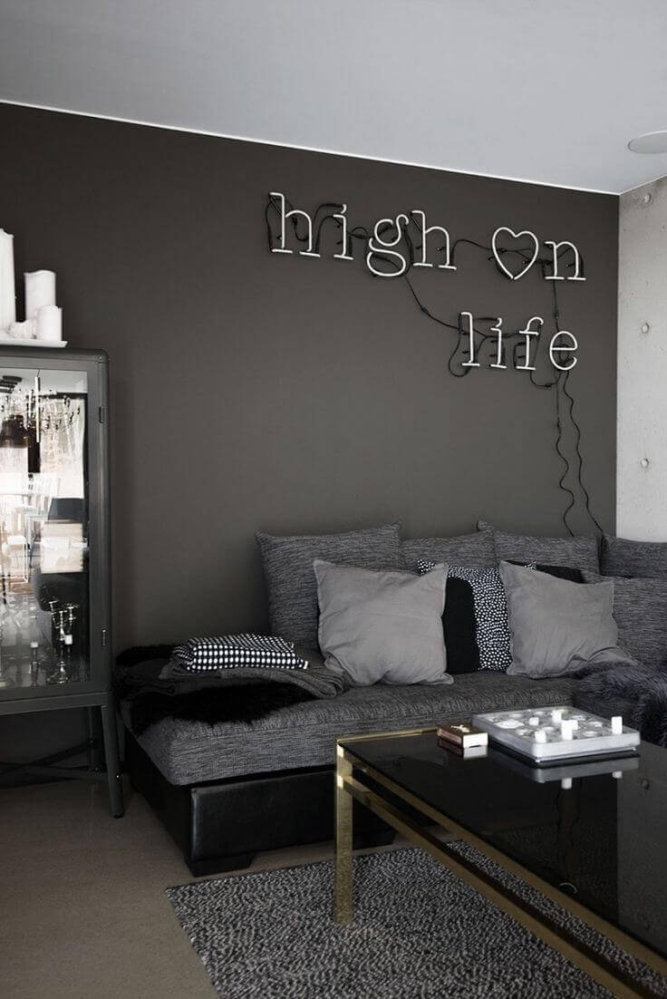 Grey and Black Living Room Ideas Black Wall Decor